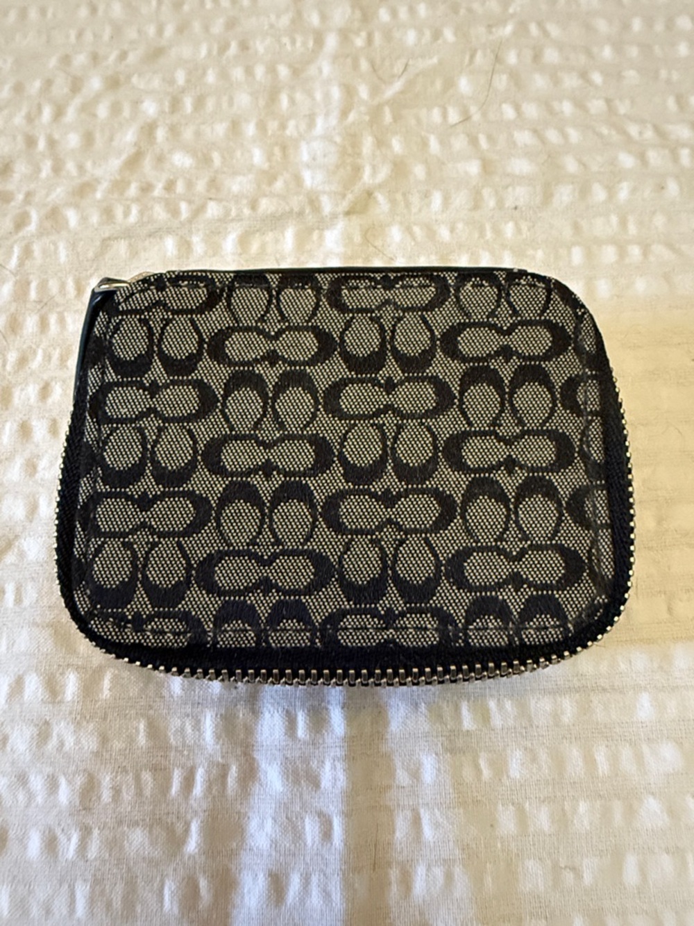 Vintage Coach Signature black pill case